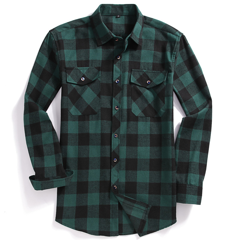 Flannel Shirt Lined - Осенняя мужская повседневная рубашка на пуговицах
