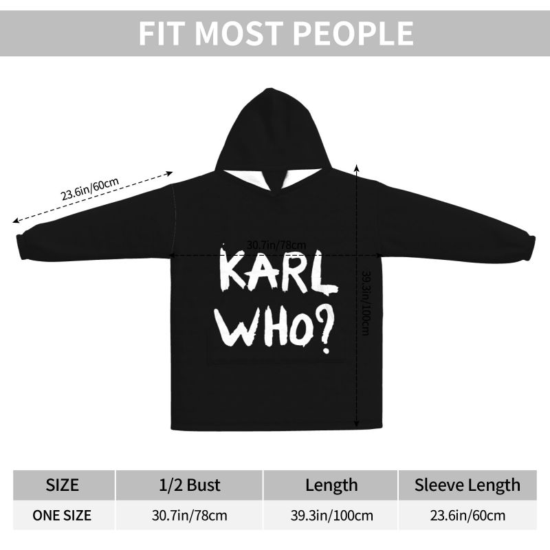 Karl Who Slogan Черное носимое – обзор и цена Sherpa Hoodie Fleece
